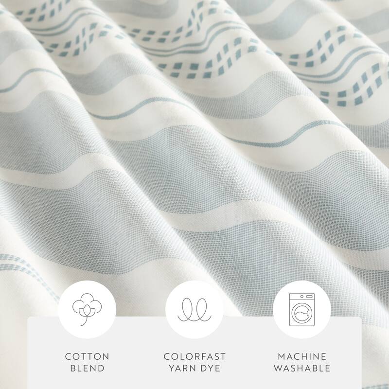 Becky Cameron Cotton Blend Striped Shower Curtain