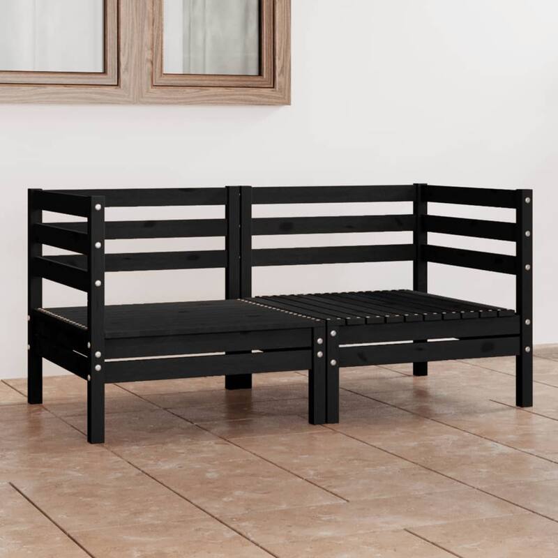 vidaXL Patio Loveseat Outdoor Patio 2-Seater Sofa for Garden Solid Wood Pine - 25" x 25" x 24.6"