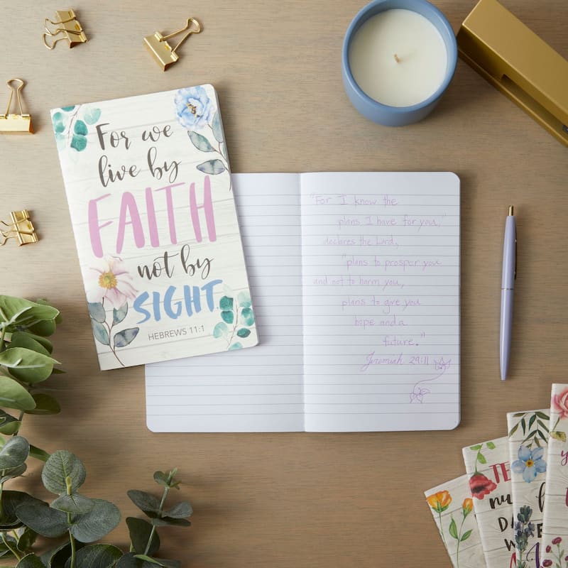 Paper Junkie 6 Pack Religious Faith Prayer Journals for Women, Notebooks for Church, 5 x 8 In