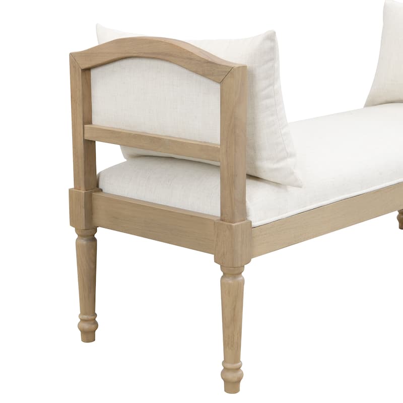Christopher Knight Home - Elora Upholstered Bench with Turned Legs and Side Cushions