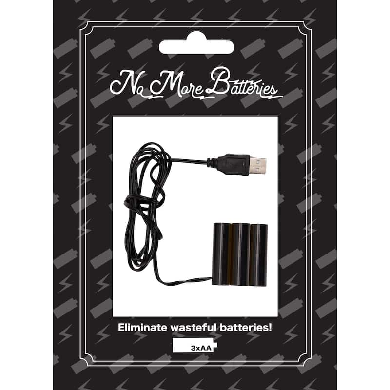 Battery Replacement Power Packs With Usb Connector Black 58" Set of 3