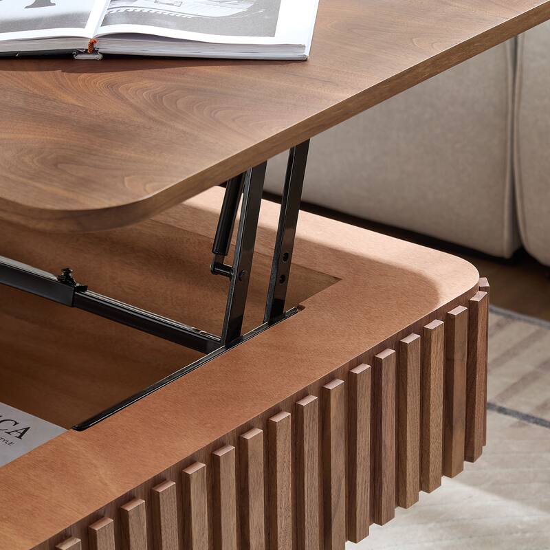Modern Square Lift-Top Coffee Table with Hidden Storage