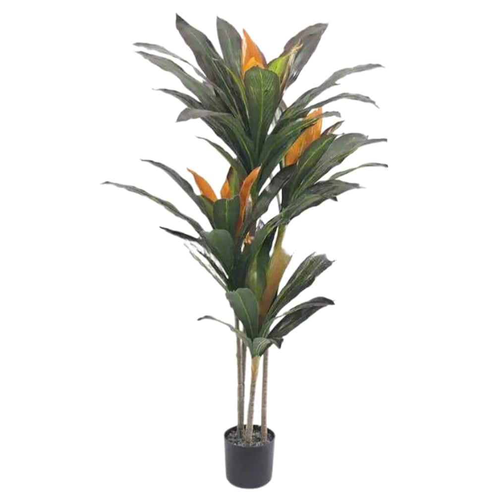 Artificial Dracaena Tree, 3.4FT/105cm Tall Artificial Plants with Planter,Indoor Decor Realistic Fake Dracaena Tree