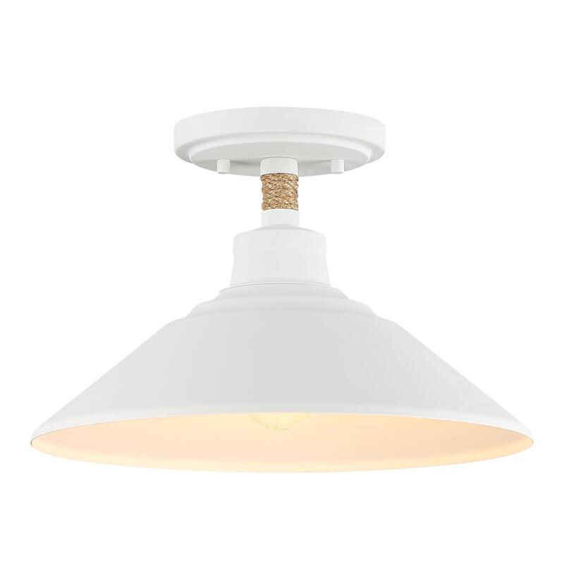 Golden Lighting Journey 1-light Semi-Flush Mount in Natural White - Natural White - 1-Light Semi-Flush