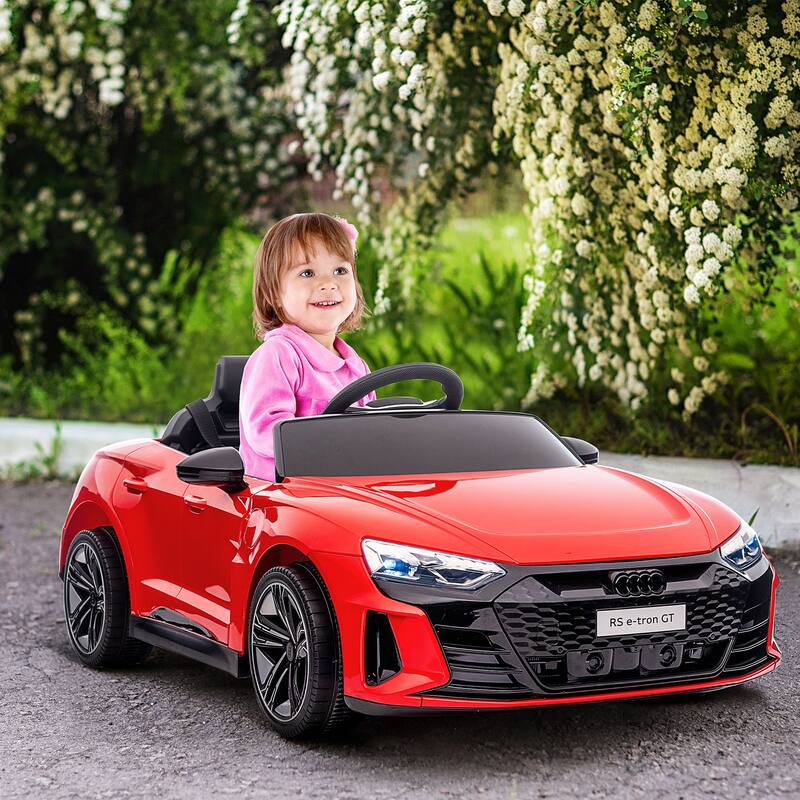 Aosom Kids Ride on Car, 12V Licensed Audi RS E-tron GT 3.1 MPH Electric Car for Kids - Red