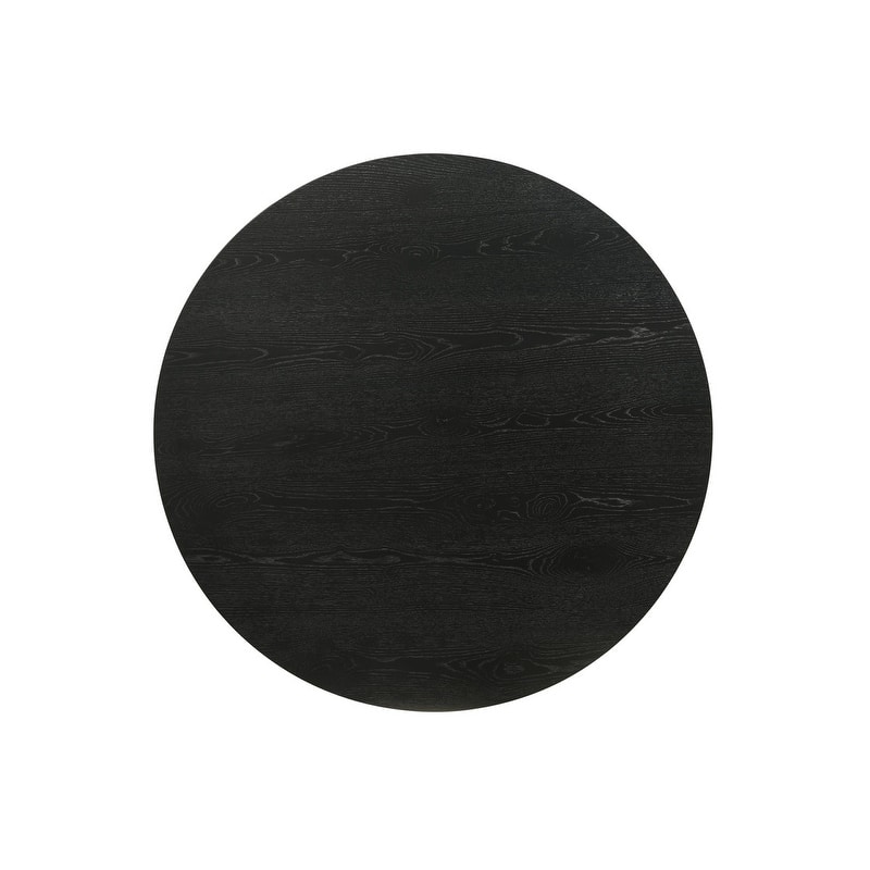 Grantham Black 22"W Round End Table with Pedestal Base