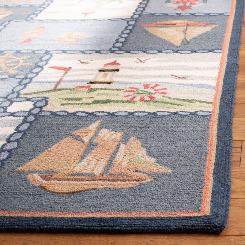 SAFAVIEH Handmade Chelsea Laurenzia French Country Nautical Wool Rug