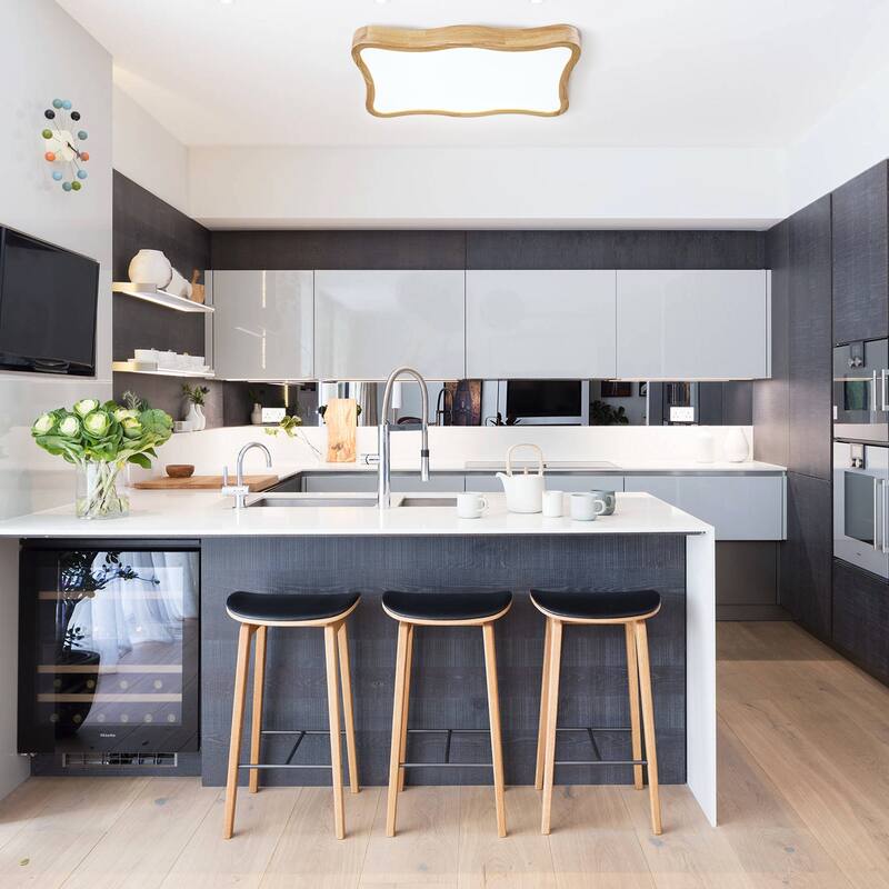 Integrated LED 5CCT Farmhouse Flush Mount Ceiling Light, 5 Color Temperature Selectable