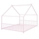 preview thumbnail 5 of 9, Full Size House Bed for Kids, Metal Montessori Floor Bed, Black