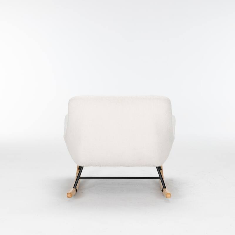 Plush Teddy Glider Recliner, High Back Rocking Chair with Swivel