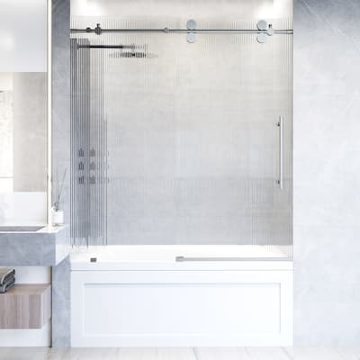VIGO Elan 56" to 60" W x 66" H Frameless Sliding Tub Door