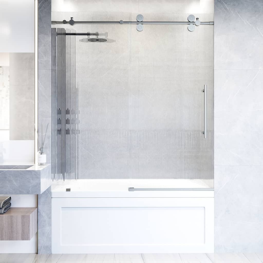 VIGO Elan 56" to 60" W x 66" H Frameless Sliding Tub Door