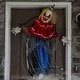 preview thumbnail 13 of 11, Haunted Hill Farm Wiggles the Animatronic Twisting, Talking Clown Greeter with Folding Door Hook for Scary Halloween Decoration