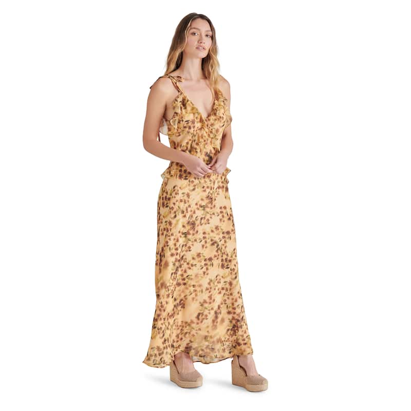 Steve Madden Adalina Printed Ruffle Maxi Dress
