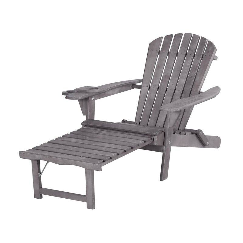 Dark Gray Adirondack Foldable Chaise Lounge Bed Bath & Beyond 33238426