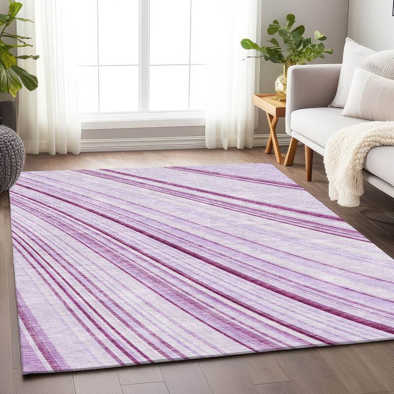 Premium Washable Super Soft Modern Flow Mayfield Rug - Lavender - 2'6" x 3'10"