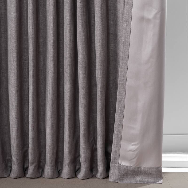 Exclusive Fabrics Faux Linen Extra Wide Room Darkening Curtain Panel