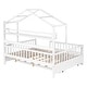 preview thumbnail 16 of 18, Kids' Wooden House Bed with Twin Size Trundle and Shelf