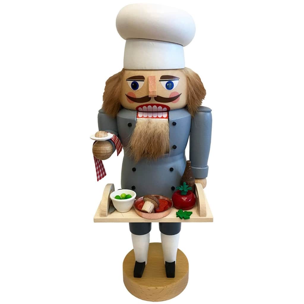 10.5" Blue and Brown Richard Glaesser Chef Nutcracker Decoration