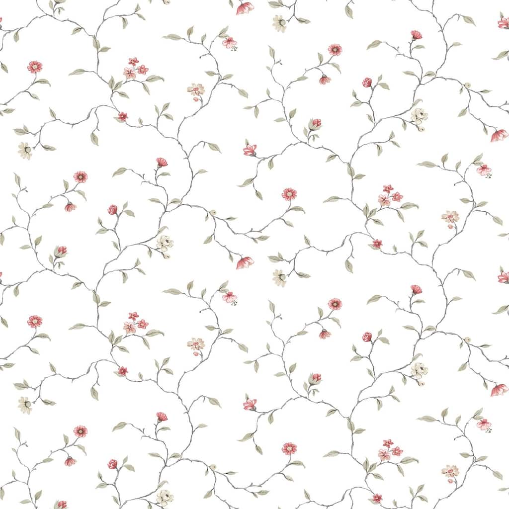 Galerie Wallcoverings Kitchen Recipes Floral Trail Vinyl on Non-woven Matte Wallpaper Roll