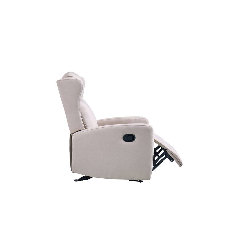 Adjustable Rocker Recliner Chair (90°-165°) with Linen Upholstery