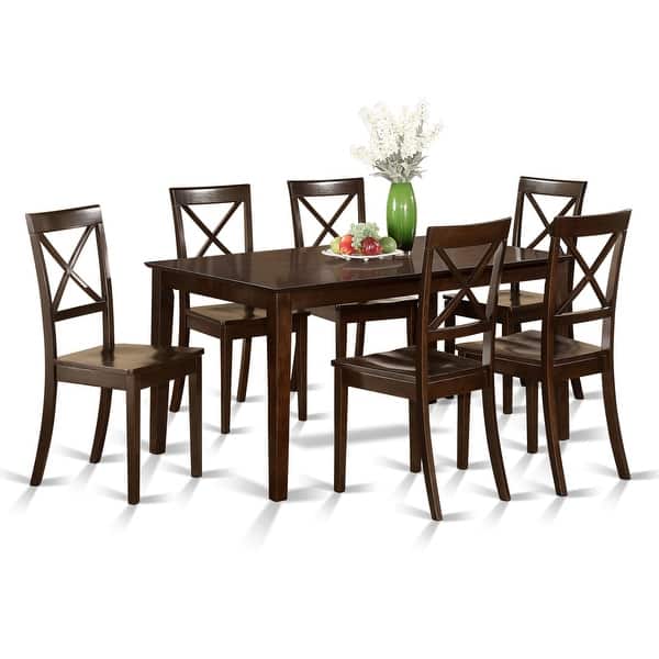 Shop Cappuccino Rubberwood 7 Piece Formal Dining Room Set With
