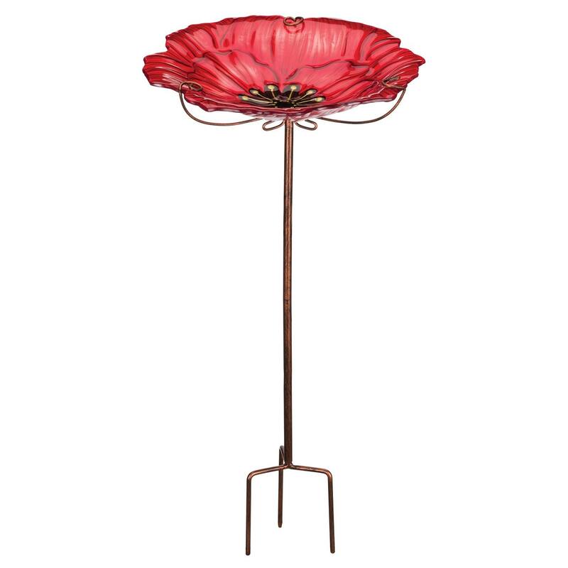 Birdbath/Feeder Stake - Poppy