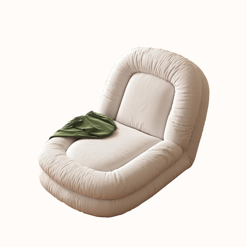 JASIWAY Modern Convertible Sleeper Sofa Bed Lazy Sofa, Beige