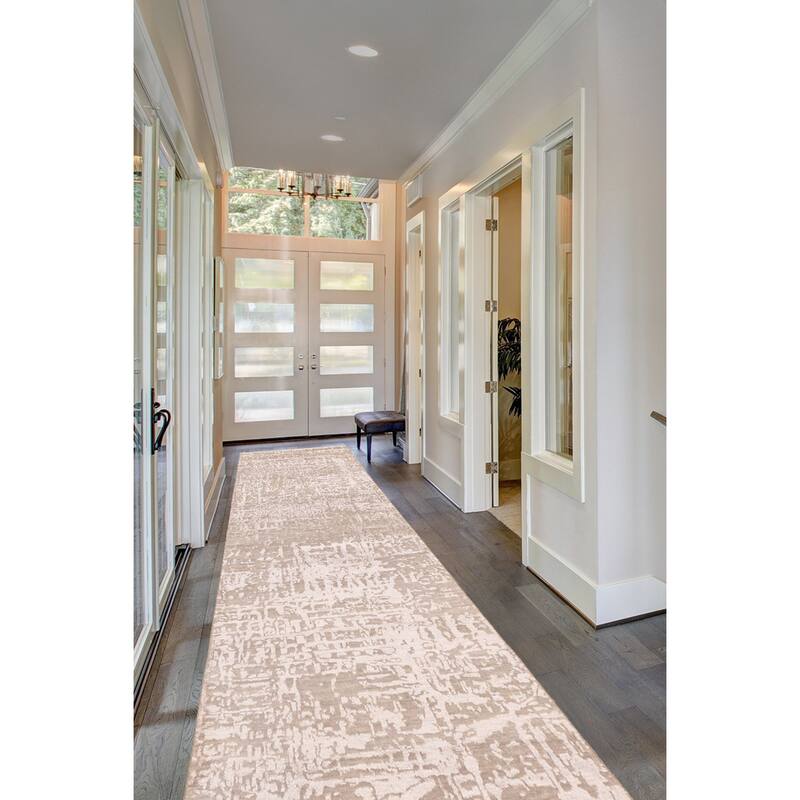 ECARPETGALLERY Hand-knotted Legacy Grey Silk, Wool Rug - 2'7 x 9'10