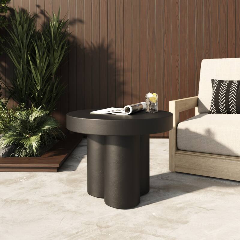 Modrest Bruni Modern Black Concrete End Table