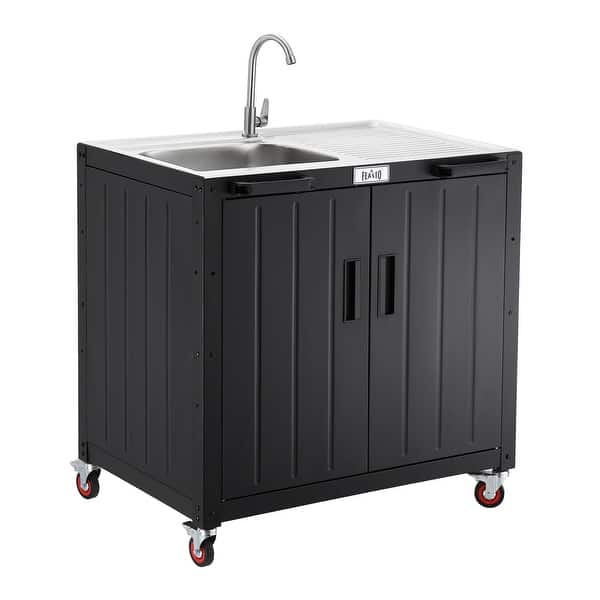 slide 2 of 9, FEASTO KT2435D Stainless Steel Outdoor Kitchen Series Counter Freestanding Sink Station