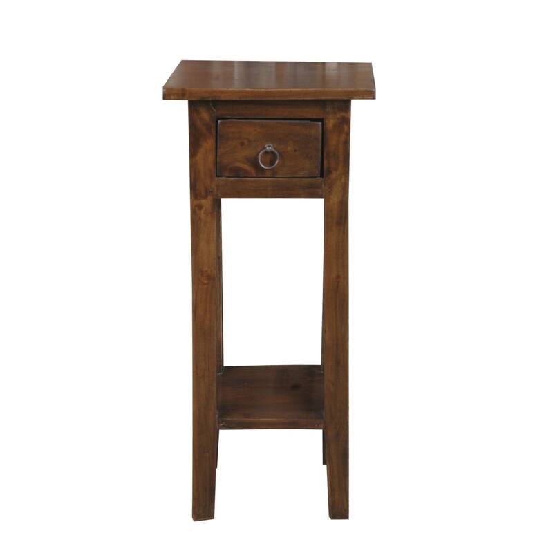 Single Drawer Wooden End Table - 25.75" - Brown