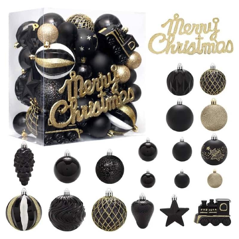 65 Pcs Christmas Decoration Ball Ornaments Set for Holiday Party Wedding - N/A
