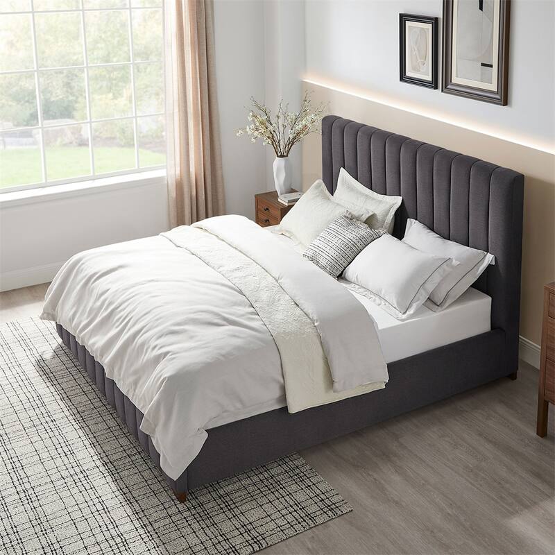 King Size Modern Design Bed Frame Upholstered Queen Bed Frame Platform
