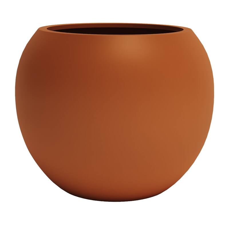 DTY Signature Mount Sherman 1-Piece Fiberstone Planter for Indoor/Outdoor - Large - Brown