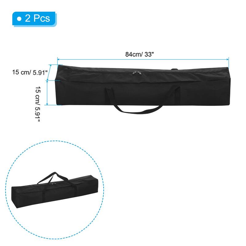 2Pcs 33" Camp Chair Replacement Bag Nylon Large Zippered Carrying Bag with Strap - Black - Black
