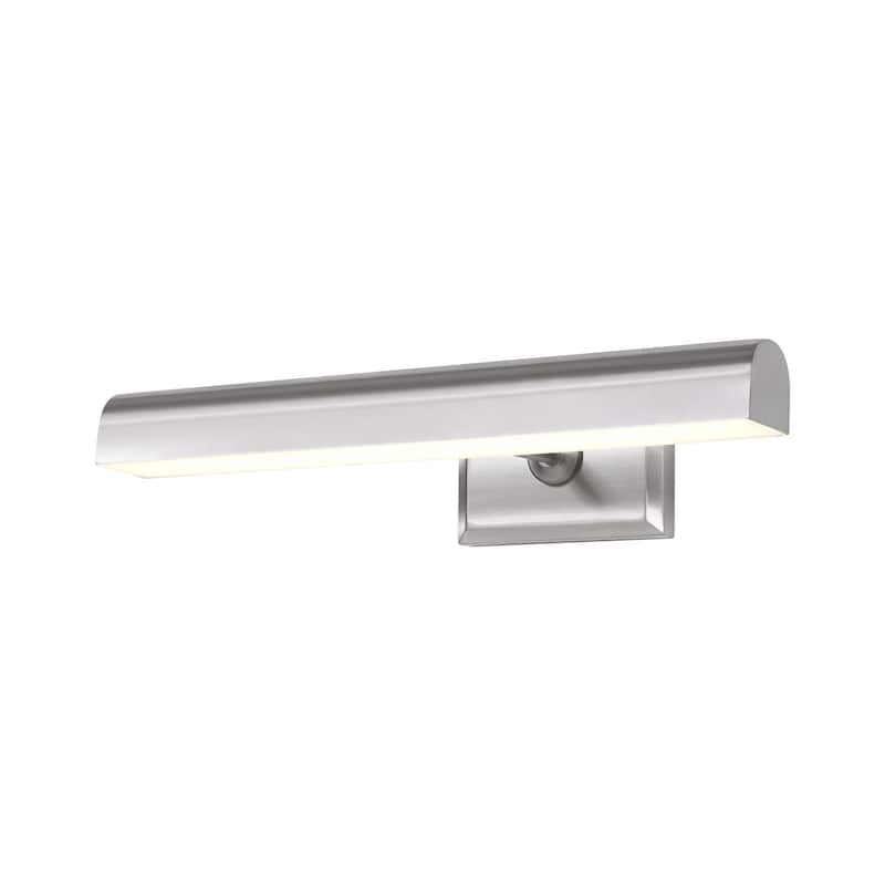 1-Light Brass/Matte Black/Chrome Dimmable Linear LED Iron Wall Light with Warm 3000K Light - 18 in. W x 8.3 in. D x 2.8 in. H - Silver