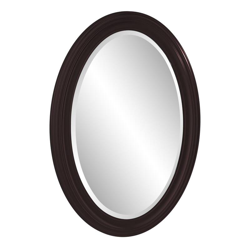 HomeRoots 33" Bronze Oval Framed Accent Mirror - 25' X '33' X '1