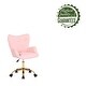 preview thumbnail 20 of 18, Porthos Home Tyra Swivel Office Chair, Teddy Fabric, Gold Chrome Legs