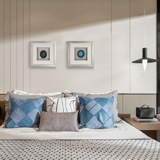 HUJI Blue Agate Slice Shadow Box Wall Décor Set