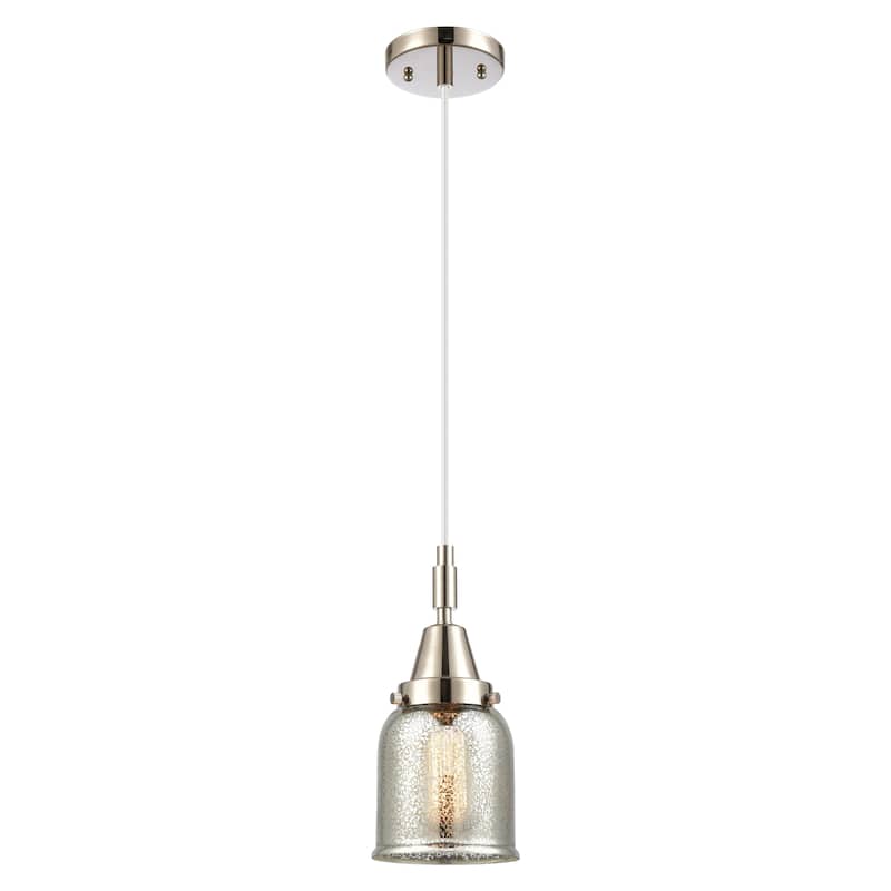 Innovations Lighting Downtown Urban - Caden Bell - 1 Light 5" Cord Hung Mini Pendant - Polished Nickel/Silver Plated Mercury Shade