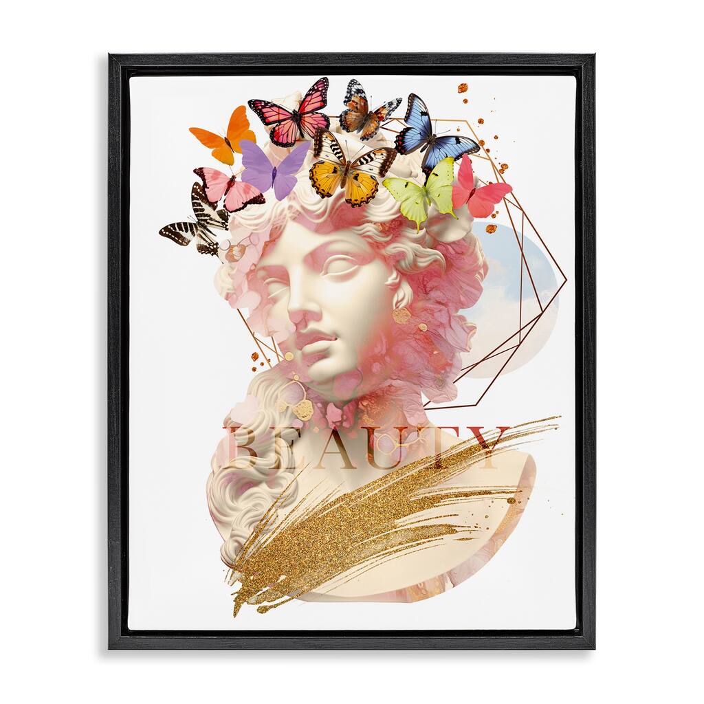 Stupell Beauty Statue Portrait Framed Floater Canvas Wall Art Design By Susan Arnot