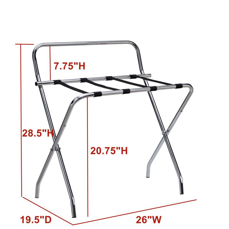 Foldable Luggage Rack Suitcase Stand With Back