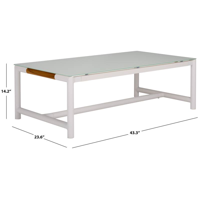 SAFAVIEH COUTURE Chryssa Aluminum Coffee Table - 43"W x 24"D x 14"H