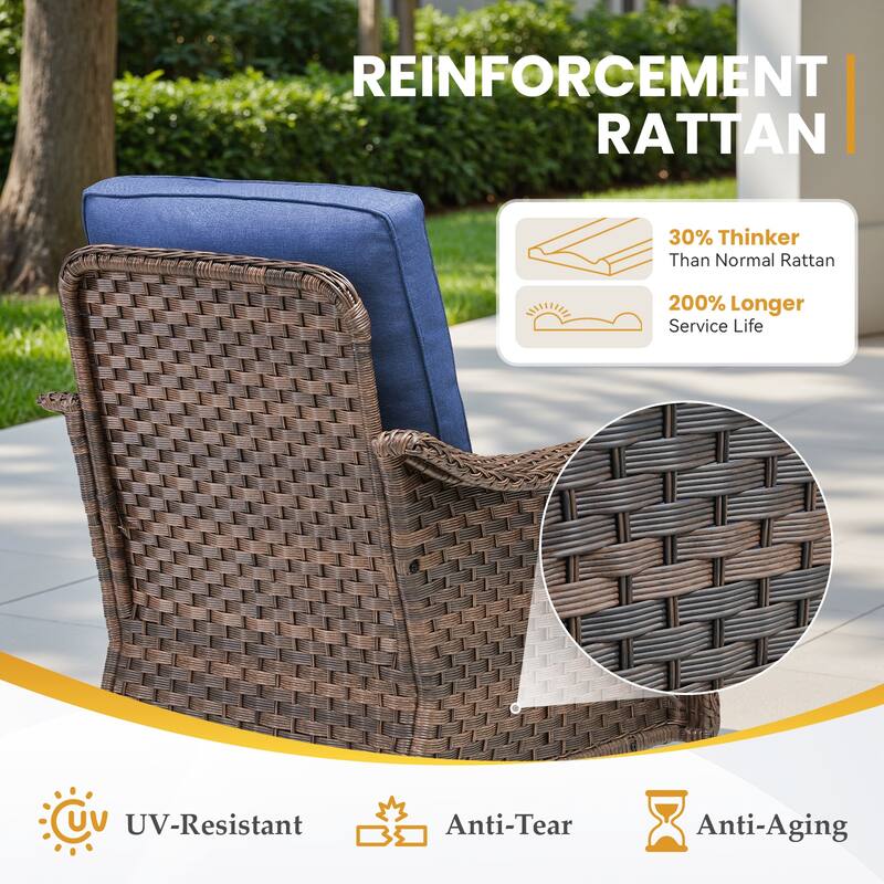 Pocassy Outdoor Patio Furniture Set PE Wicker Sofa Set