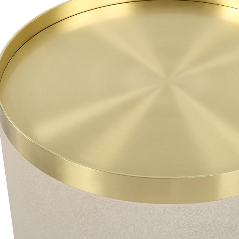 Uttermost Circuit Brass and White Accent Table - 14"W x 24"H x 14"D