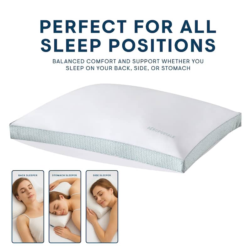 Aeropostale Bed Pillows, 2 Pack Pillows with Chevron Printed Gusset