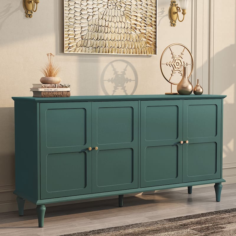 58" Mid-Century 4-Door Cabinet