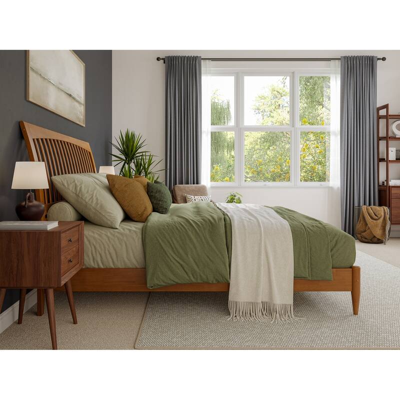Orleans Solid Wood Low Profile Sleigh Platform Bed
