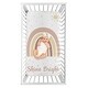 preview thumbnail 1 of 2, Boho Rainbow Girl Photo Op Fitted Crib Sheet - Blush Pink Dusty Rose Gold Yellow Mauve Taupe Beige Bohemian Stars Sun Celestial
